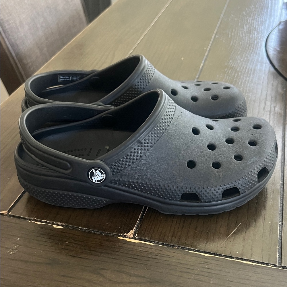 CROCS Black Classic Clogs with Heel Strap